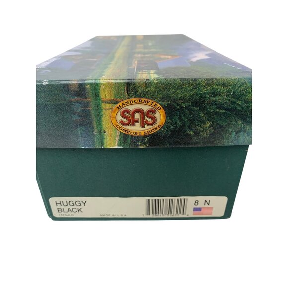 SAS Womens Huggy Black Leather Adjustable Comfort Sandals Size 8N M10094 - Picture 3 of 15